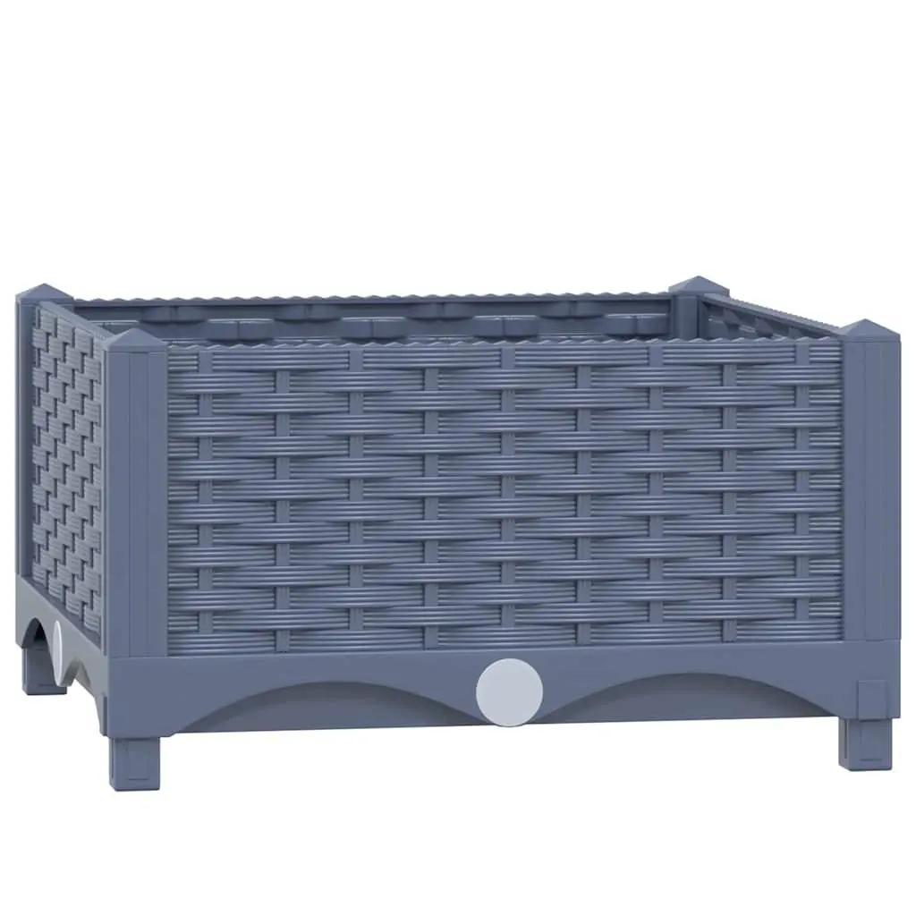 Raised Garden Bed Planter 40x40x23cm Grey Polypropylene Outdoor Pot