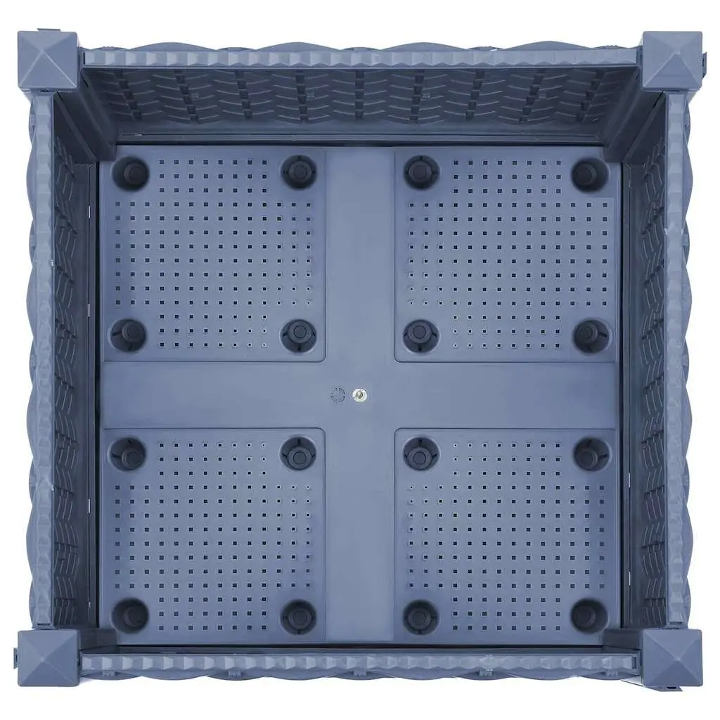 Raised Garden Bed Planter 40x40x23cm Grey Polypropylene Outdoor Pot