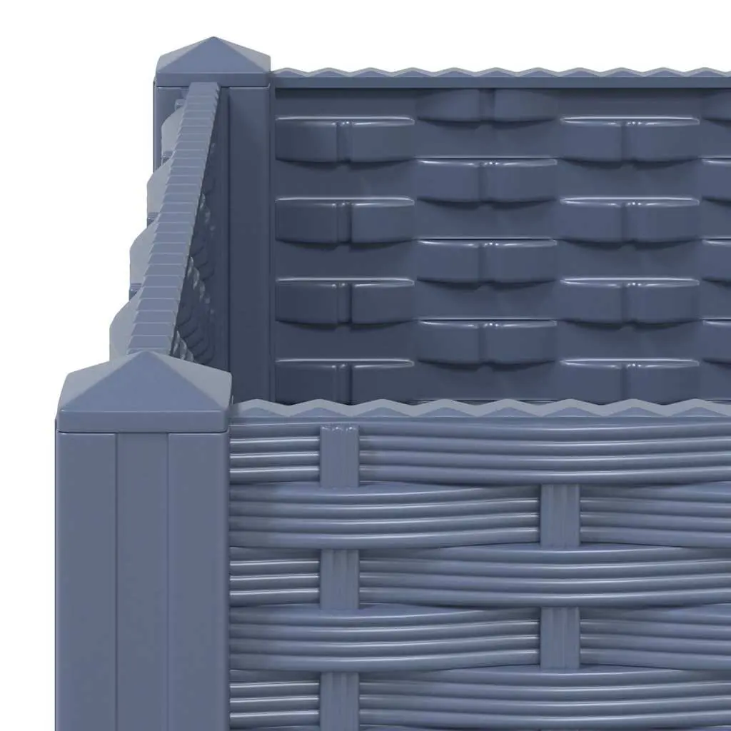 Raised Garden Bed Planter 40x40x23cm Grey Polypropylene Outdoor Pot