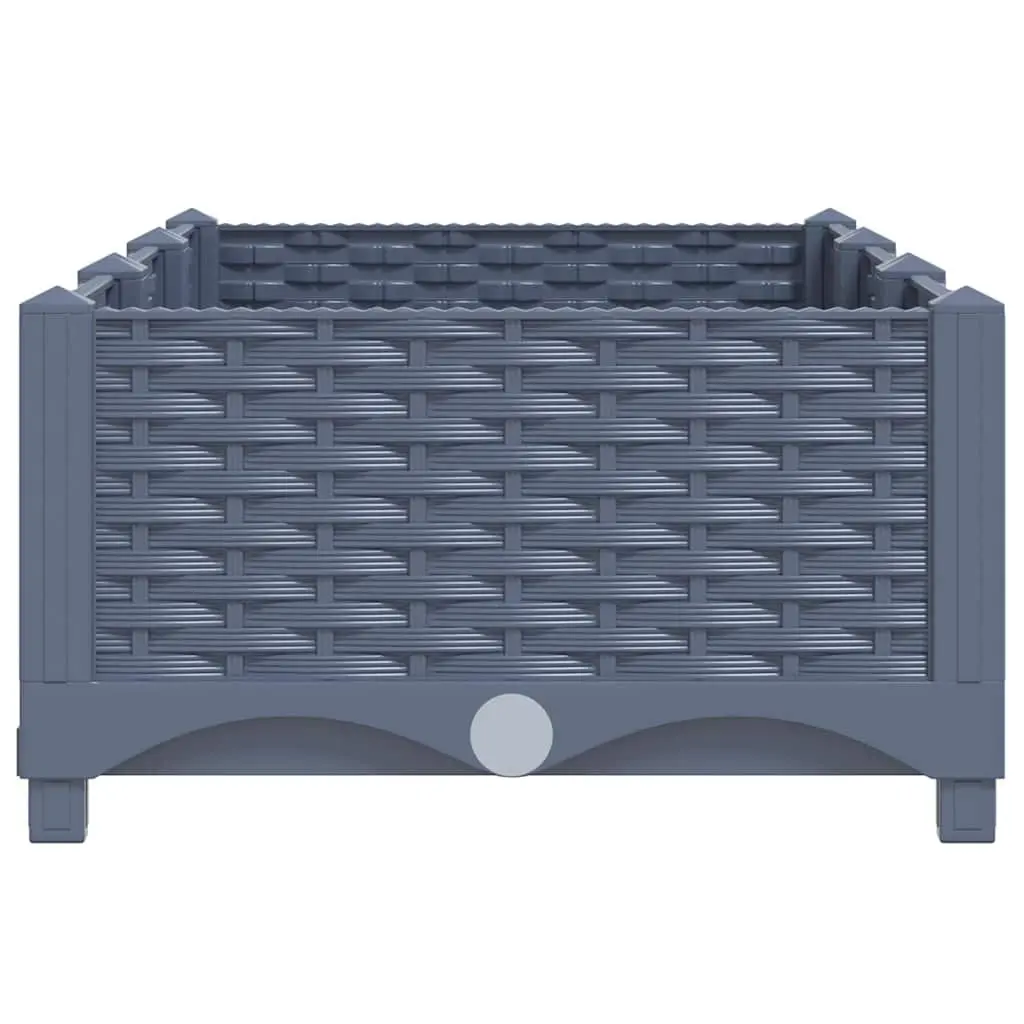 Raised Garden Bed Planter Box 120 x 40 x 23 cm Durable Polypropylene Outdoor Vegetables Flowers Herbs Growing Container