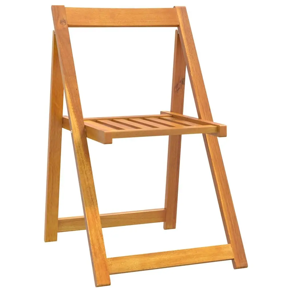 Folding Garden Chairs 6 Piece Solid Acacia Wood Outdoor Patio Seating Brown
