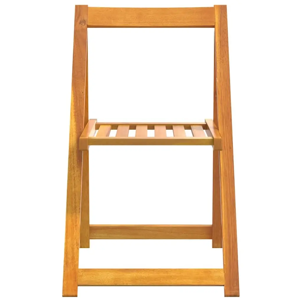 8 Piece Folding Garden Chairs Set Brown Solid Acacia Wood Outdoor Patio Seating