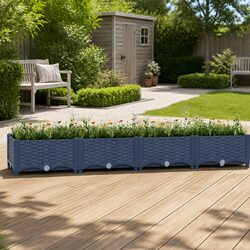 Raised Garden Bed Planter Box Polypropylene Outdoor Pots Plants Flowers