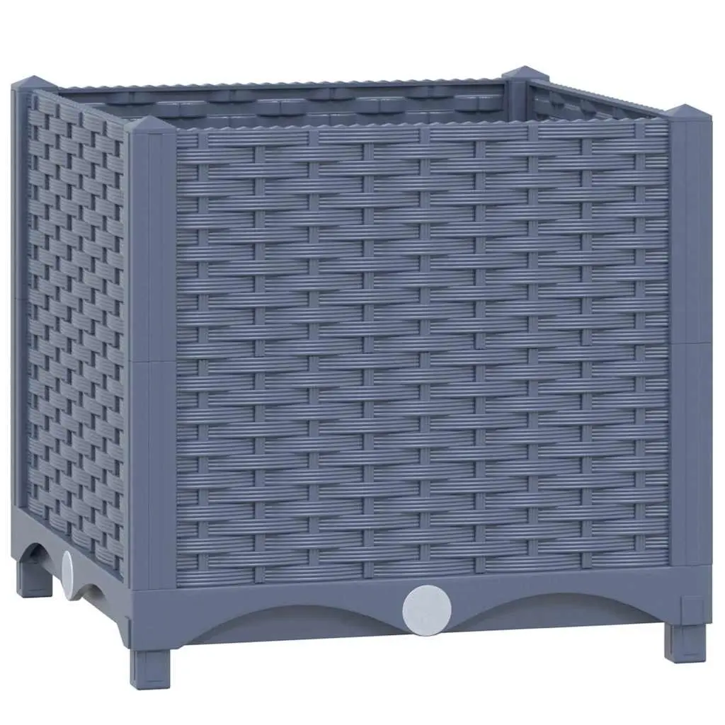 Raised Garden Bed Planter 40x40x38cm Polypropylene Durable Outdoor Pot Grey