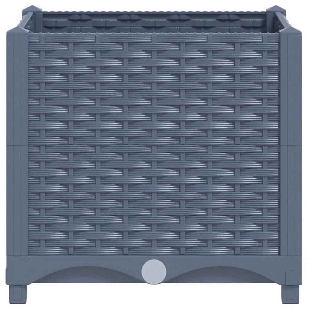Raised Garden Bed Planter 40x40x38cm Polypropylene Durable Outdoor Pot Grey