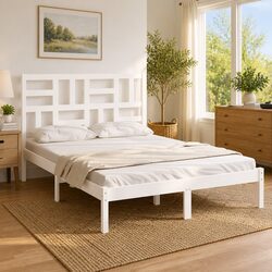 Enhance Your Bedroom with This Modern White Bed Frame