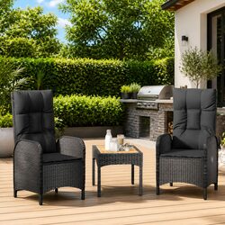 Enhance Your Outdoor Space with Black Rattan Chairs - 2 Pack