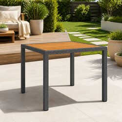 Enhance Your Outdoor Space with Black Garden Table 90x90x75cm
