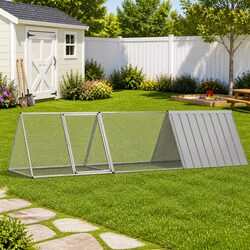 Grey 302.5x80.5x71cm Rabbit Hutch for Active Pets
