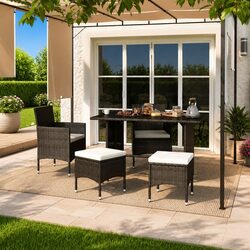 4-Piece PE Rattan Outdoor Seating for Perfect Patios