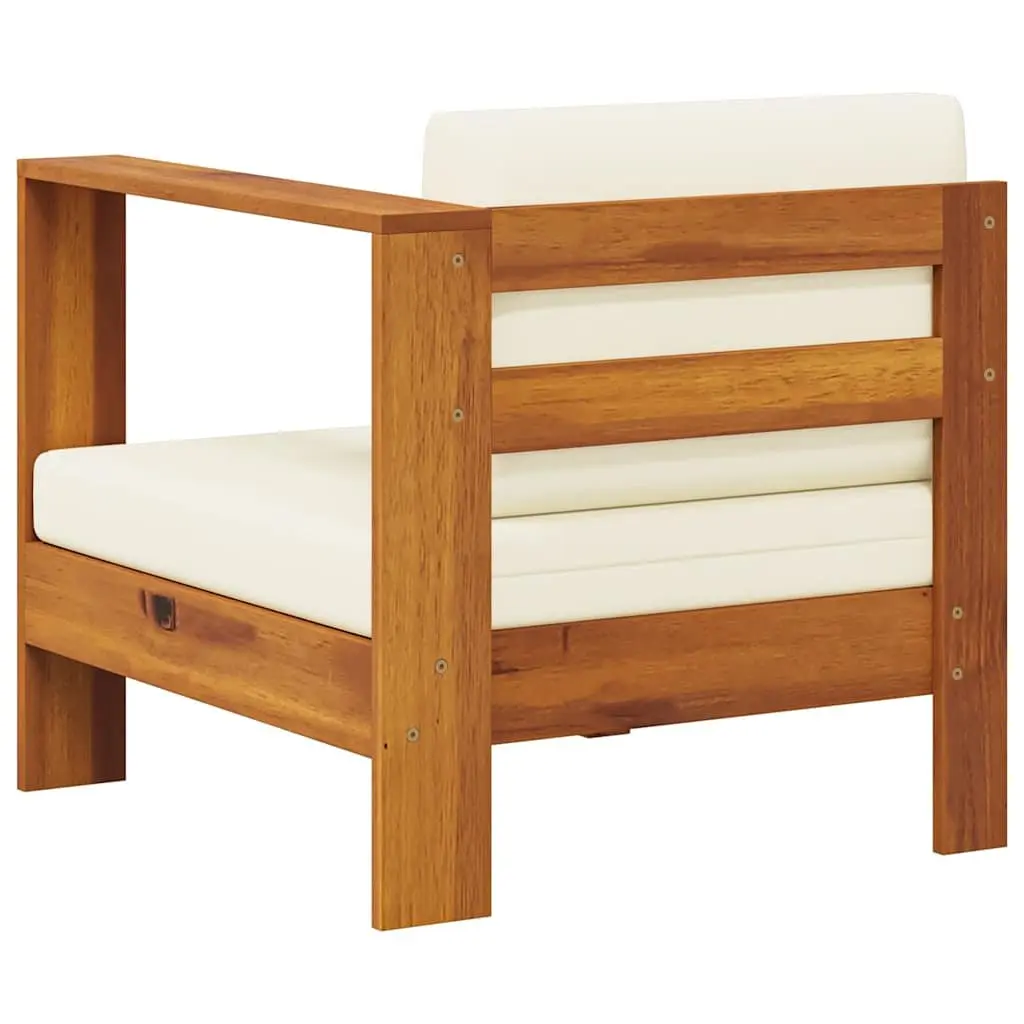 Middle Sofa Section Cream Outdoor Seating Unit with Armrest