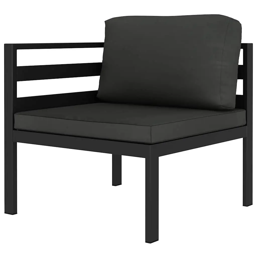 3 Piece Garden Lounge Set Modular Patio Furniture Aluminium Anthracite