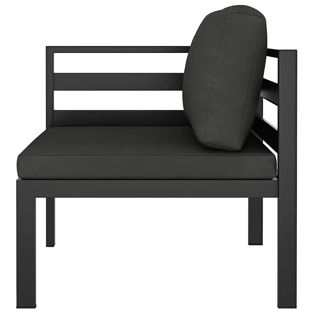 3 Piece Garden Lounge Set Modular Patio Furniture Aluminium Anthracite