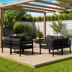 8 Piece Modular Outdoor Lounge Set for Stylish Relaxation