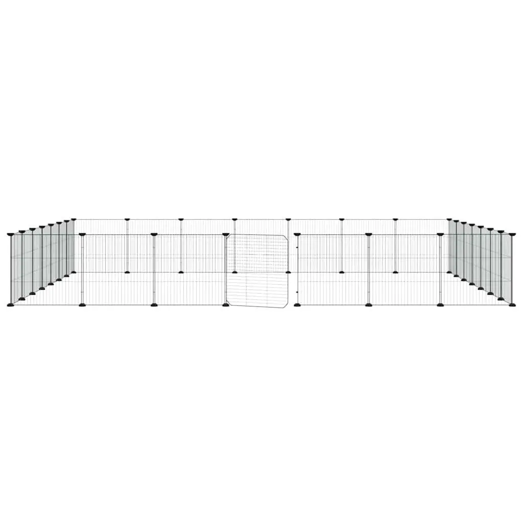 28 Panel Pet Cage 35x35 cm Black Sturdy Powder-Coated Steel Enclosure