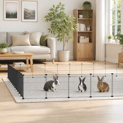 Modular Pet Habitat for Small Animals 35x35 cm Black