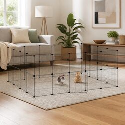 Transform Your Space with the 36-Panel Pet Cage Black 35x35 cm
