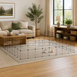 60-Panel Black Pet Habitat with Door 35x35 cm
