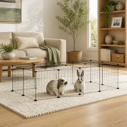 Black Modular Pet Cage with Door - 35x35 cm for Small Animals
