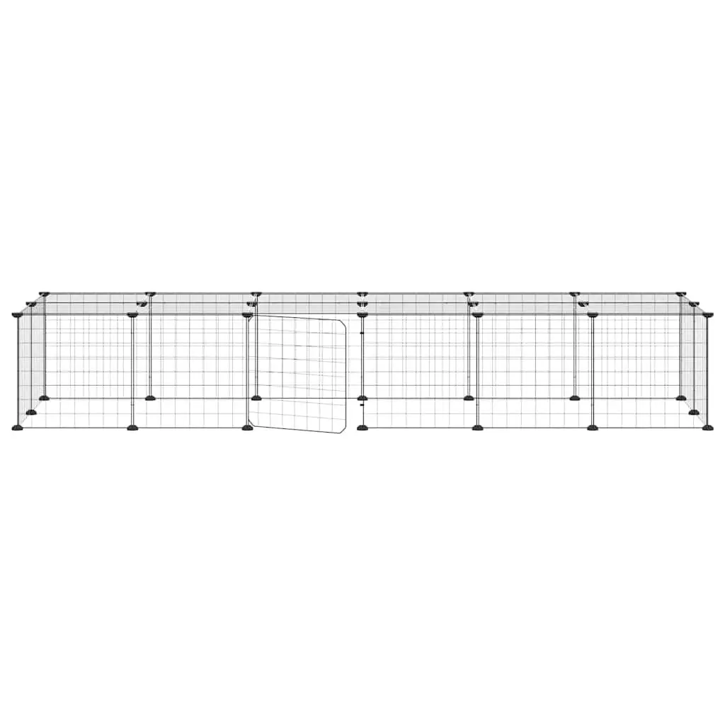 Small Animal Enclosure 28 Panel 35x35cm Black Steel with Door