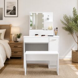 Dressing Table Set with LED Mirror for a Beautiful Space