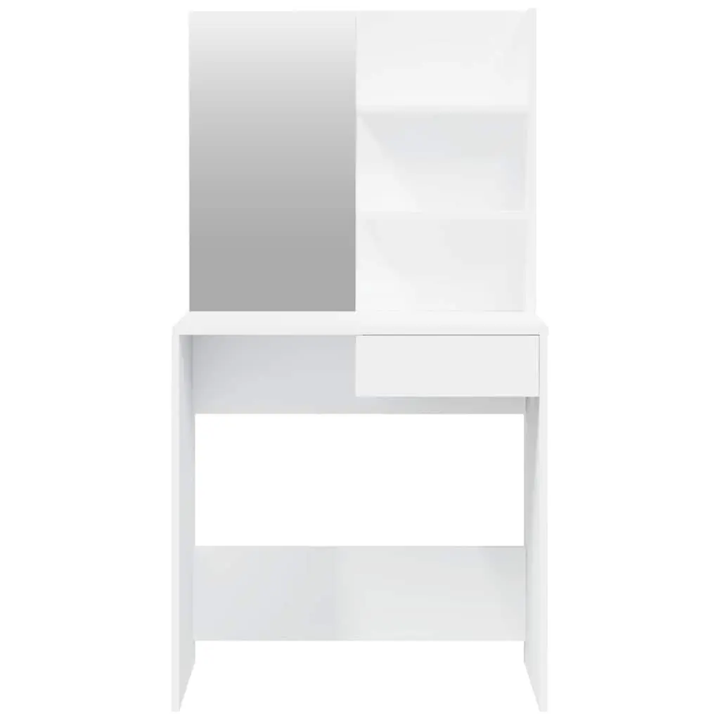 Dressing Table Set White 74.5x40x141cm Vanity Mirror Stool Storage