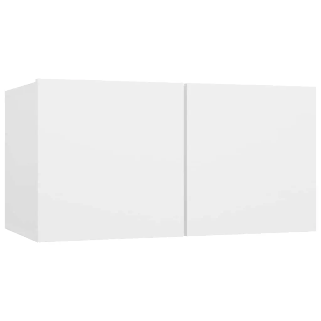 6 Piece Engineered Wood TV Cabinet Set Wall-Mounted Storage Unit White Finish
