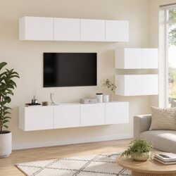 Enhance Your Living Space with White Wall-Mounted TV Cabinet
