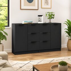Enhance Your Space with Black Sideboard Cabinets - Set of 2