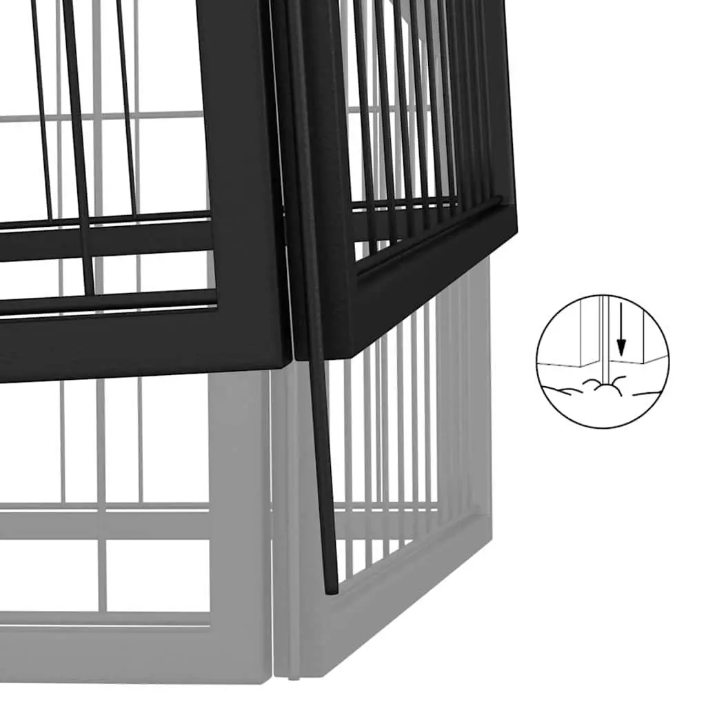 14 Panel Dog Playpen Outdoor Exercise Pen Heavy Duty Black Steel Construction