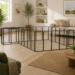 Enhance Your Home with a 26-Panel Dog Playpen in Black