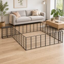 Versatile 38-Panel Black Steel Dog Exercise Pen