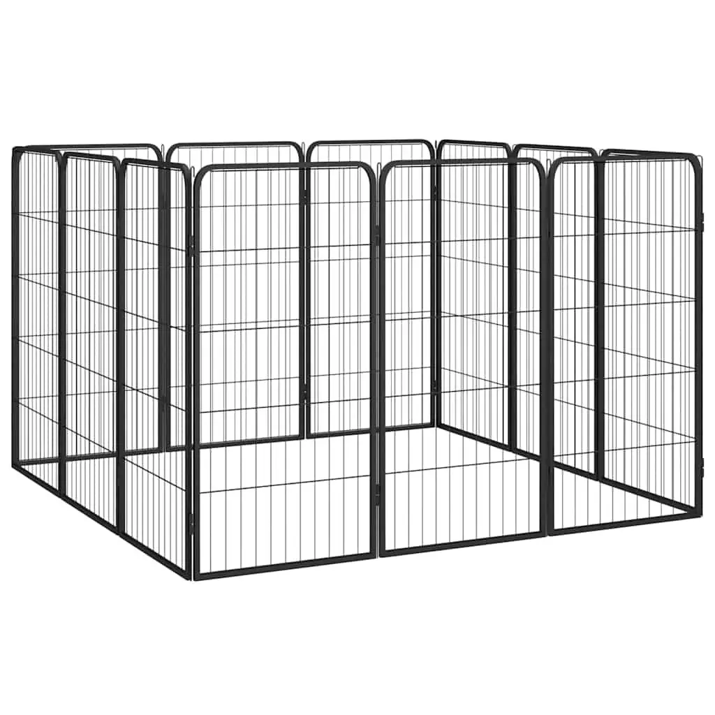 12 Panel Dog Playpen Outdoor Exercise Pen Sturdy Powder-Coated Steel Construction