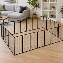 Versatile Outdoor Pet Playpen – 24 Panels for Custom Fit