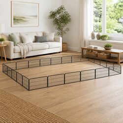 Dog Playpen 24-Panel Black Outdoor Indoor Pet Kennel Exercise Pen Powder-Coated