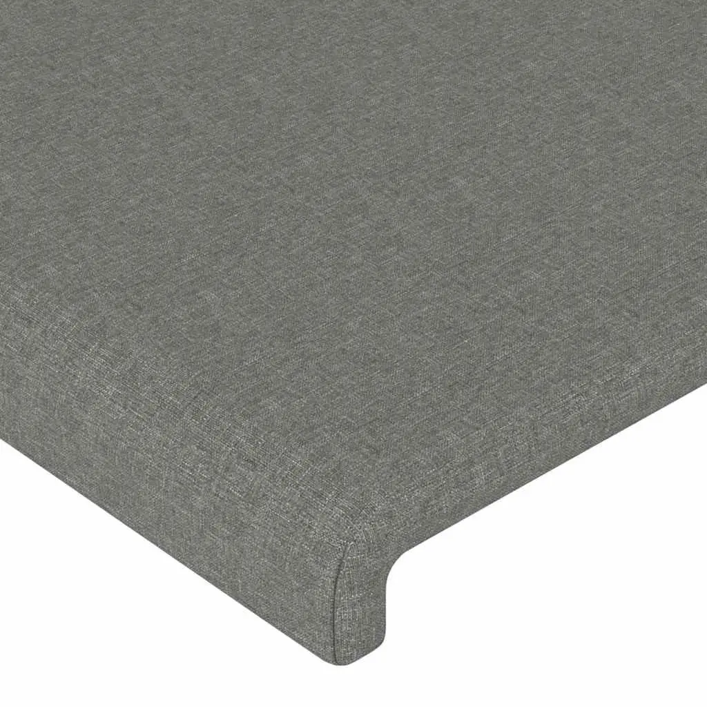 Fabric Headboard Dark Grey Adjustable Height Wooden Legs Bedroom Furniture