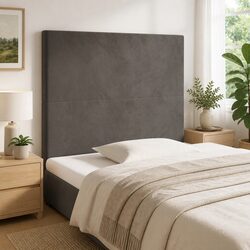 Elevate Your Bedroom with Dark Grey Velvet Headboard