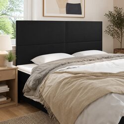 Headboard Black 160x5x118/128 cm Faux Leather Bed Bedroom Furniture Stylish