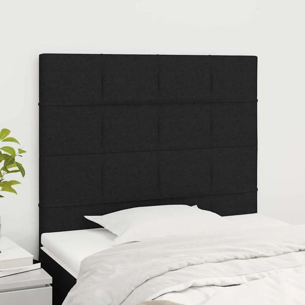 Fabric Headboard Black Adjustable Height Wooden Legs Support