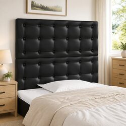 Elevate Your Bedroom Aesthetic with a Black Faux Leather Headboard