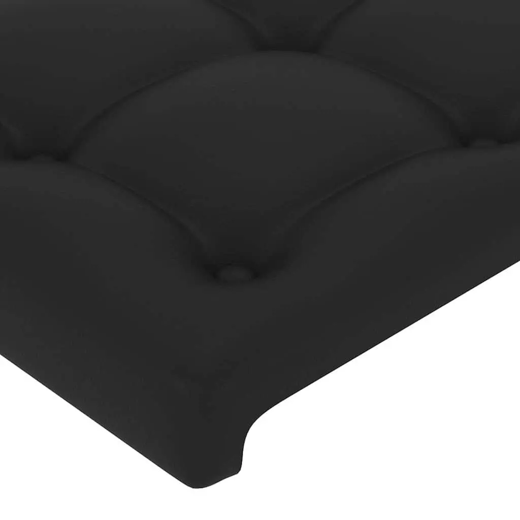 Black Faux Leather Headboard Adjustable Height Bedroom Furniture Wooden Legs