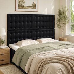 Enhance Your Bedroom with a Black Faux Leather Headboard