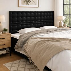 Enhance Your Bedroom with a 160cm Black Faux Leather Headboard