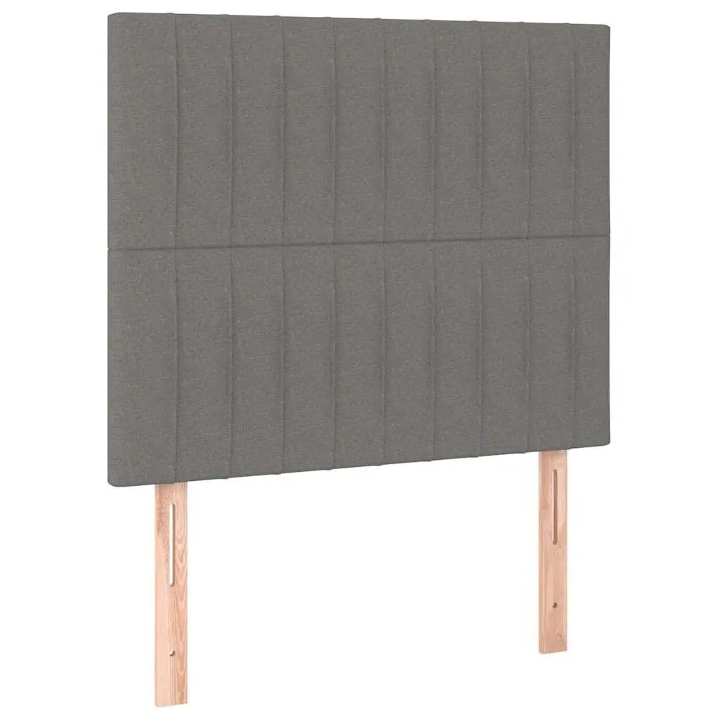 Adjustable Height Headboard Grey Fabric Bedroom Bed Support Wooden Legs