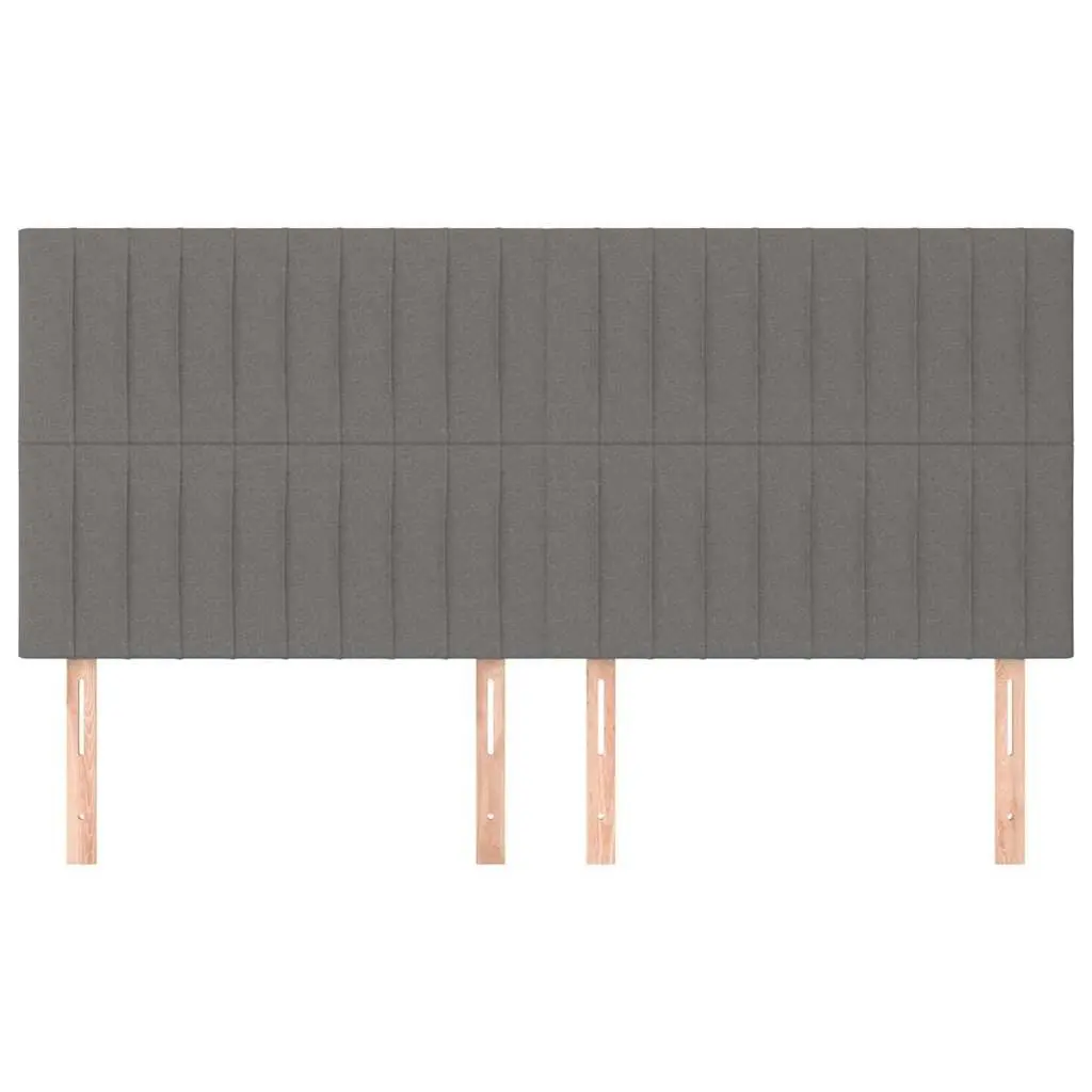 Headboard Dark Grey 200x5x118/128 cm Fabric Adjustable Height with Wooden Legs