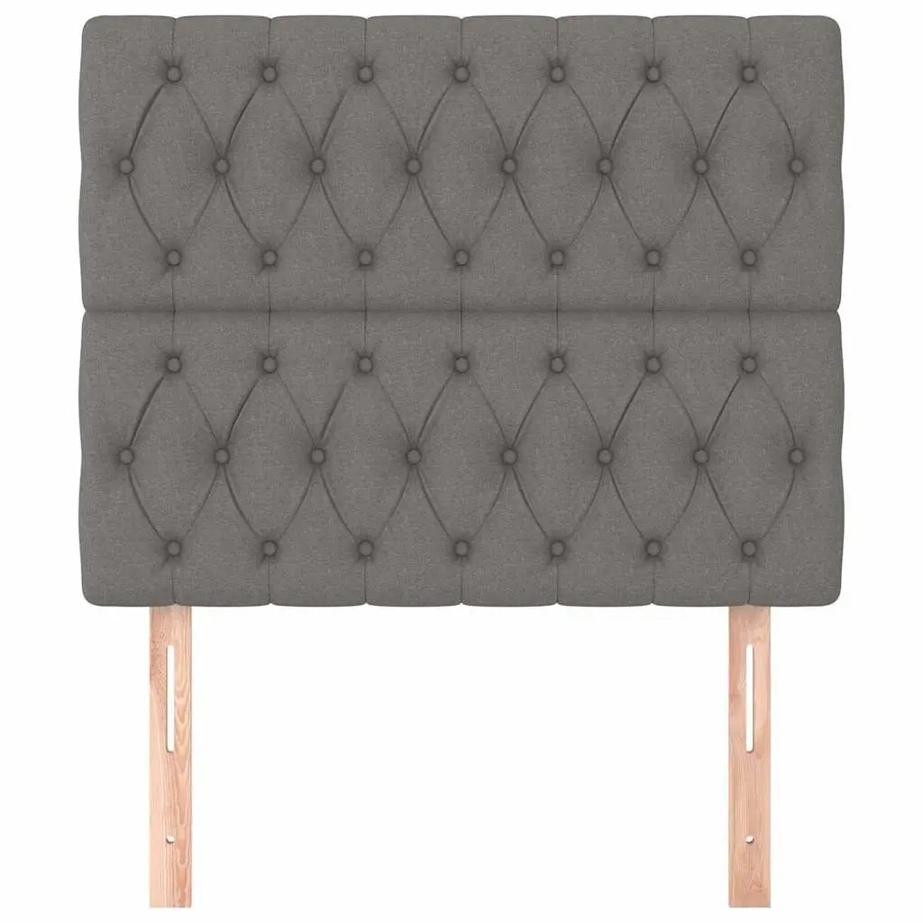 Adjustable Height Fabric Headboard Grey Bed Back Support Wooden Legs