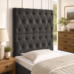 Elevate Your Bedroom with a Grey Velvet Headboard