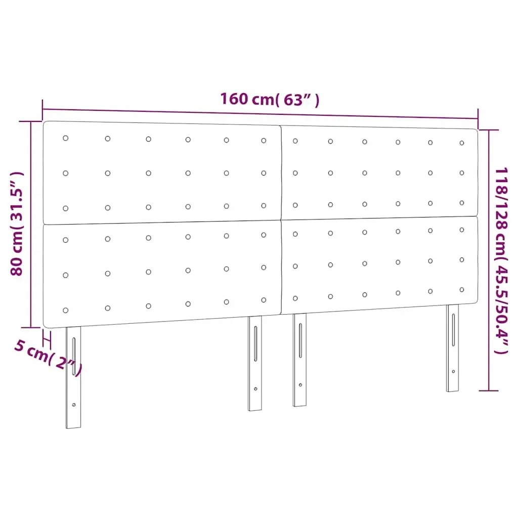 Velvet Headboard 160cm Adjustable Height Back Support Wooden Legs