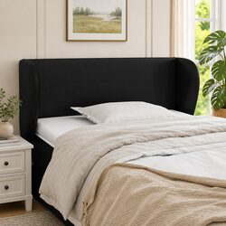 Elegant Black Faux Leather Headboard 103cm for Bedroom
