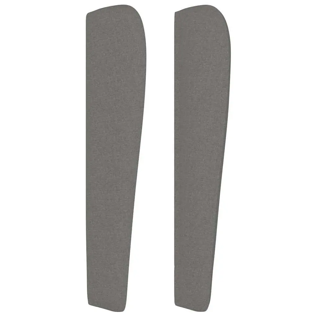 Headboard with Ears Dark Grey Fabric Bed Head Support Wooden Legs Adjustable